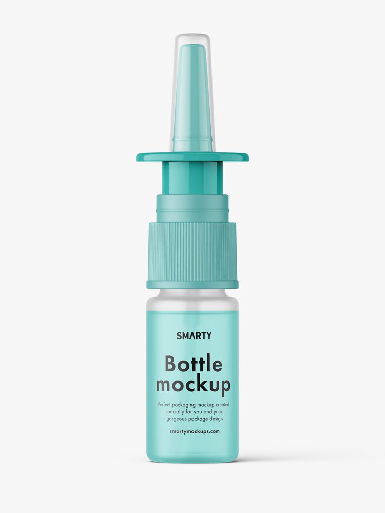 Frosted nasal spray bottle mockup