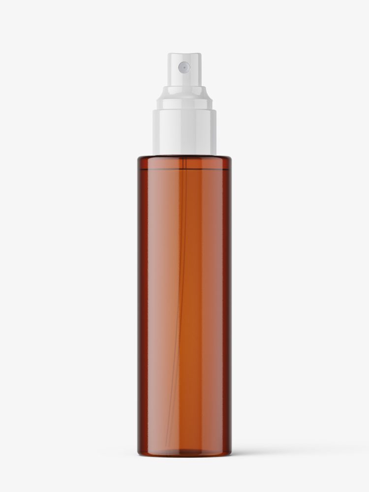 Mist spray bottle mockup / amber