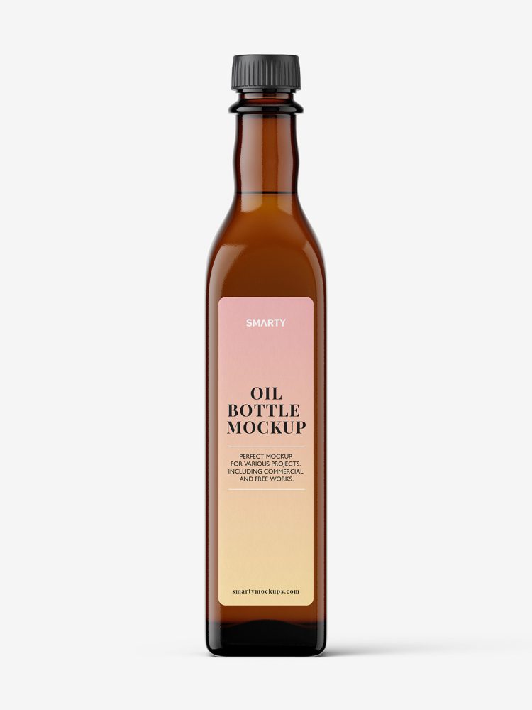 Amber oil bottle mockup