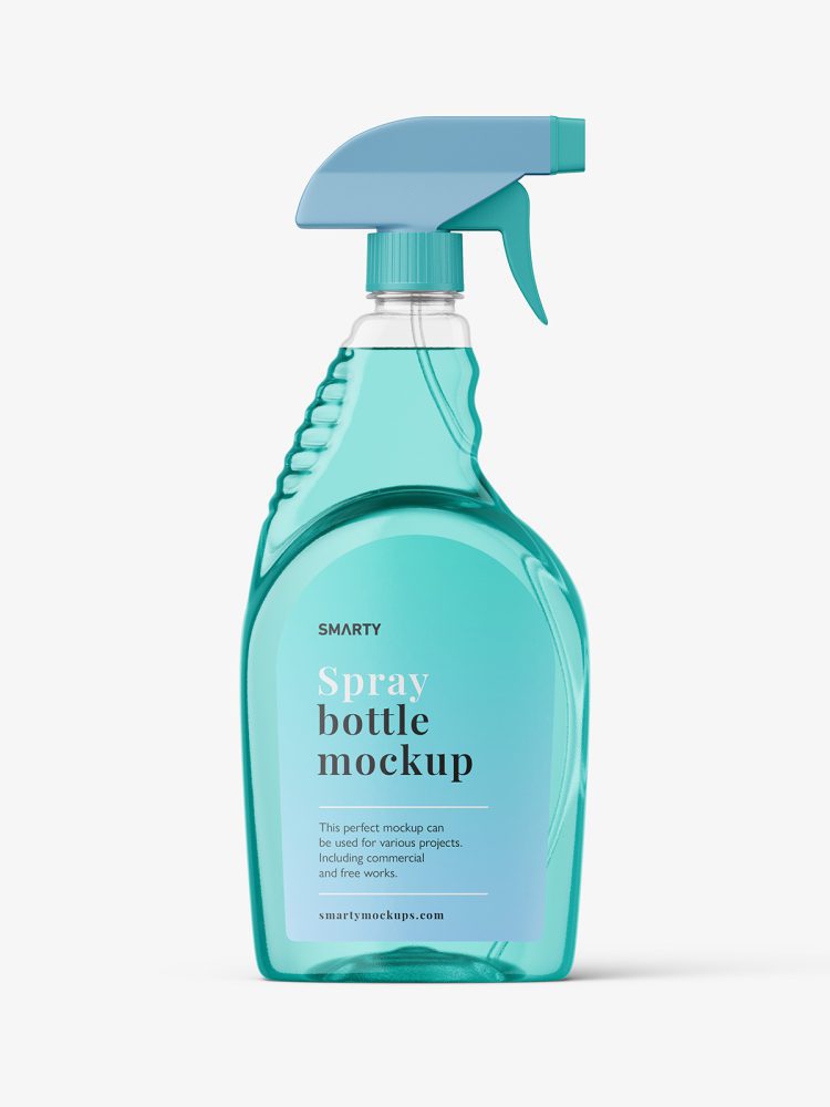Clear spray bottle mockup