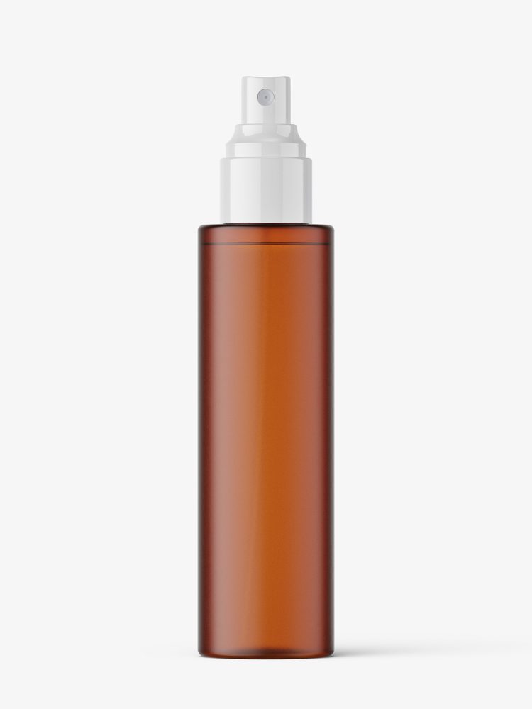 Mist spray bottle mockup / frosted amber