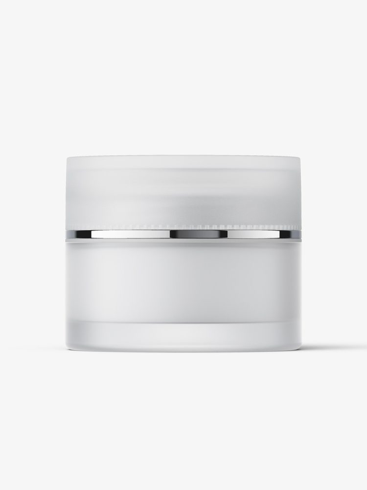 Frosted cream cosmetic jar mockup