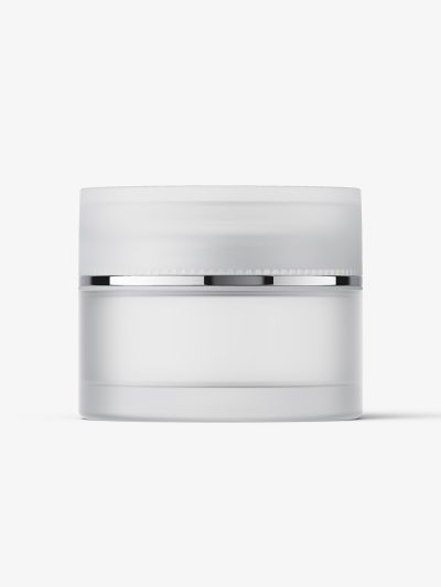 Frosted cosmetic jar mockup
