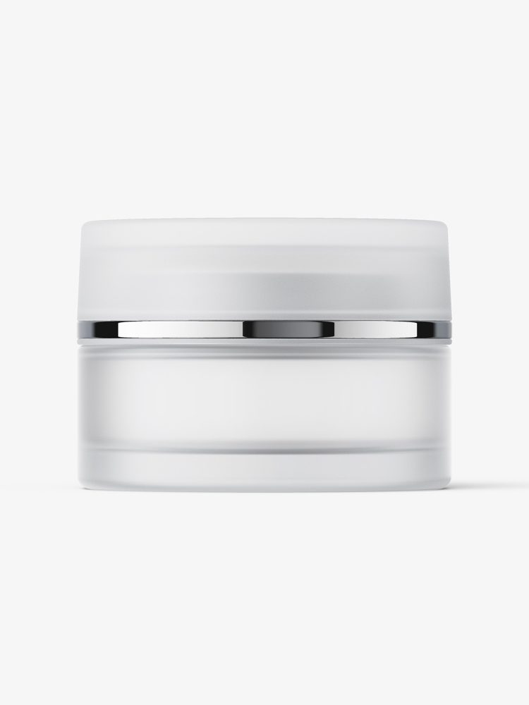 Frosted cosmetic jar mockup
