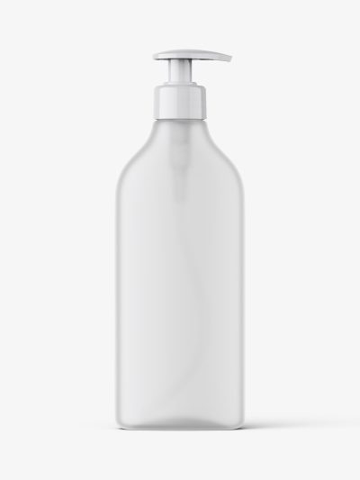Frosted rectangle pump bottle mockup