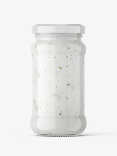 Garlic sauce jar mockup
