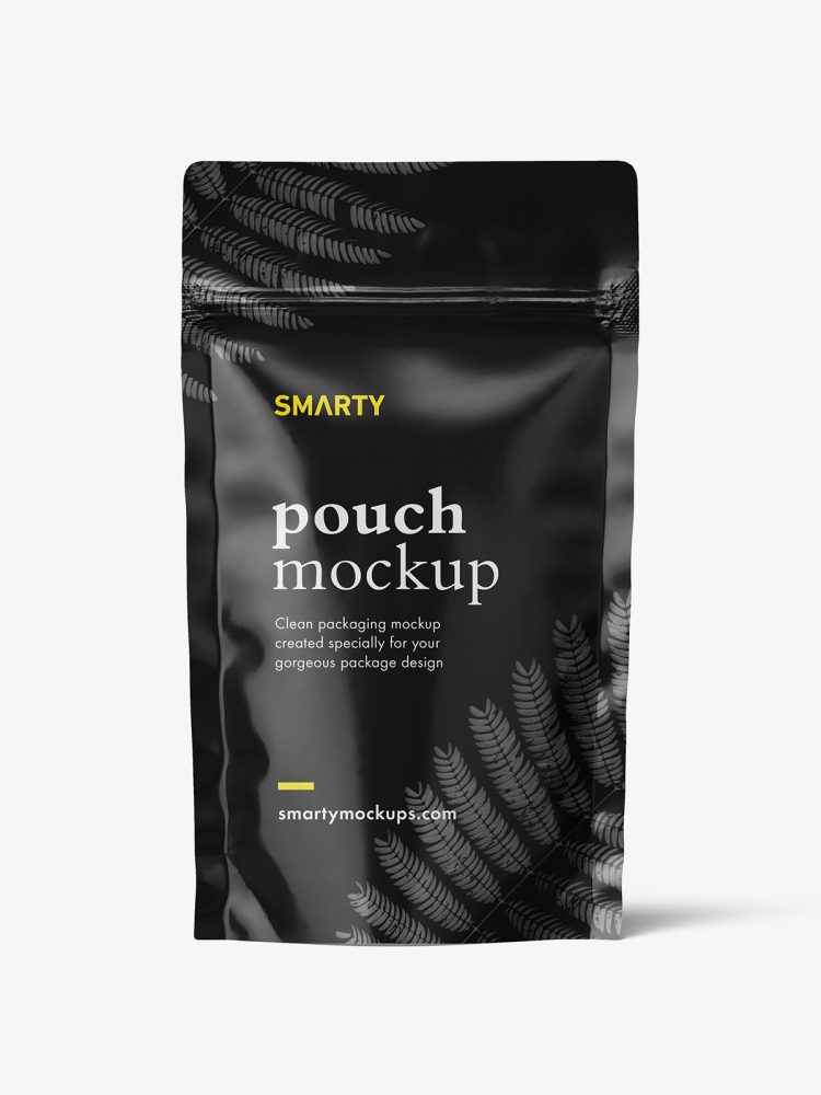 Glossy pouch mockup