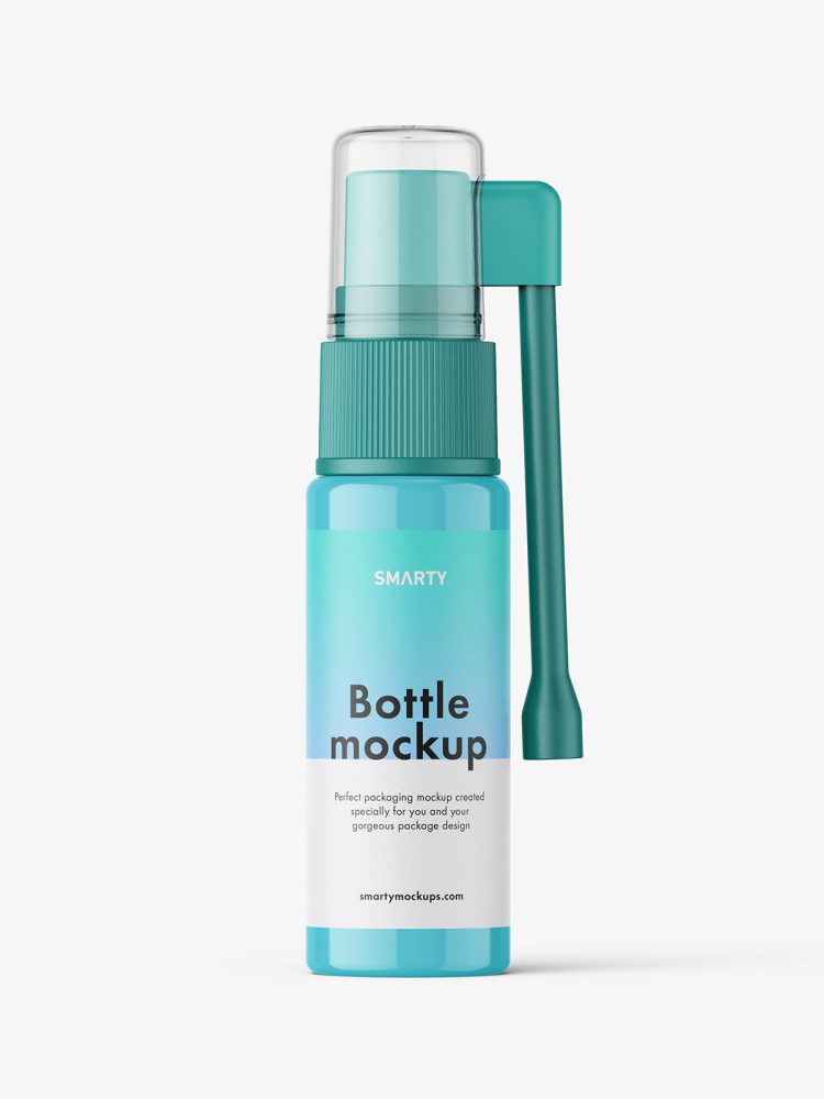 Glossy throat bottle mockup