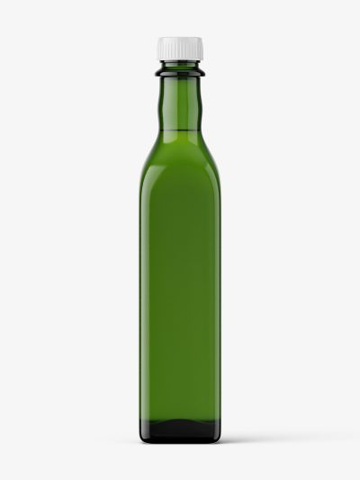Green oil bottle mockup