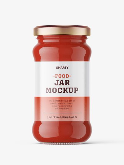 Ketchup jar mockup - Smarty Mockups