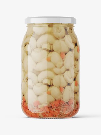 Marinated mushrooms jar mockup