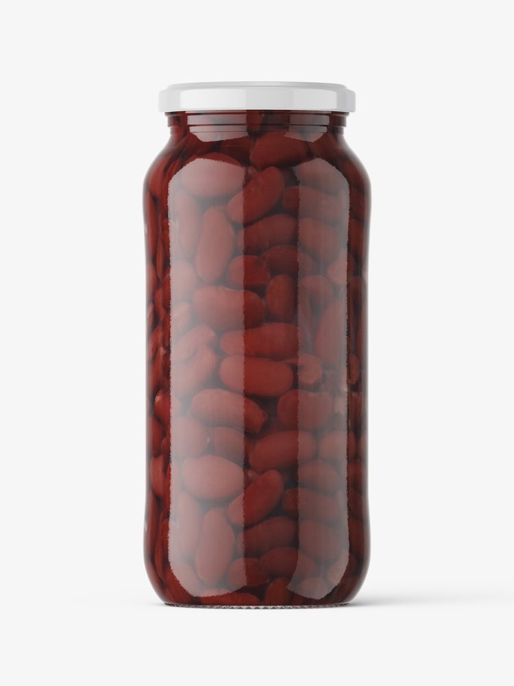 Red beans jar mockup