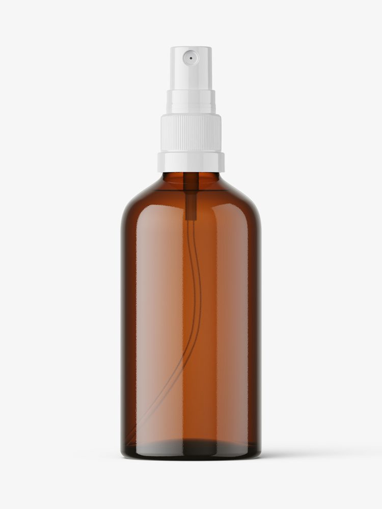 Mist spray bottle mockup / amber