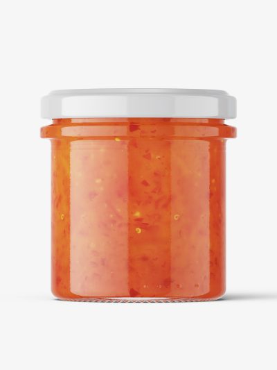 Chili sauce jar mockup