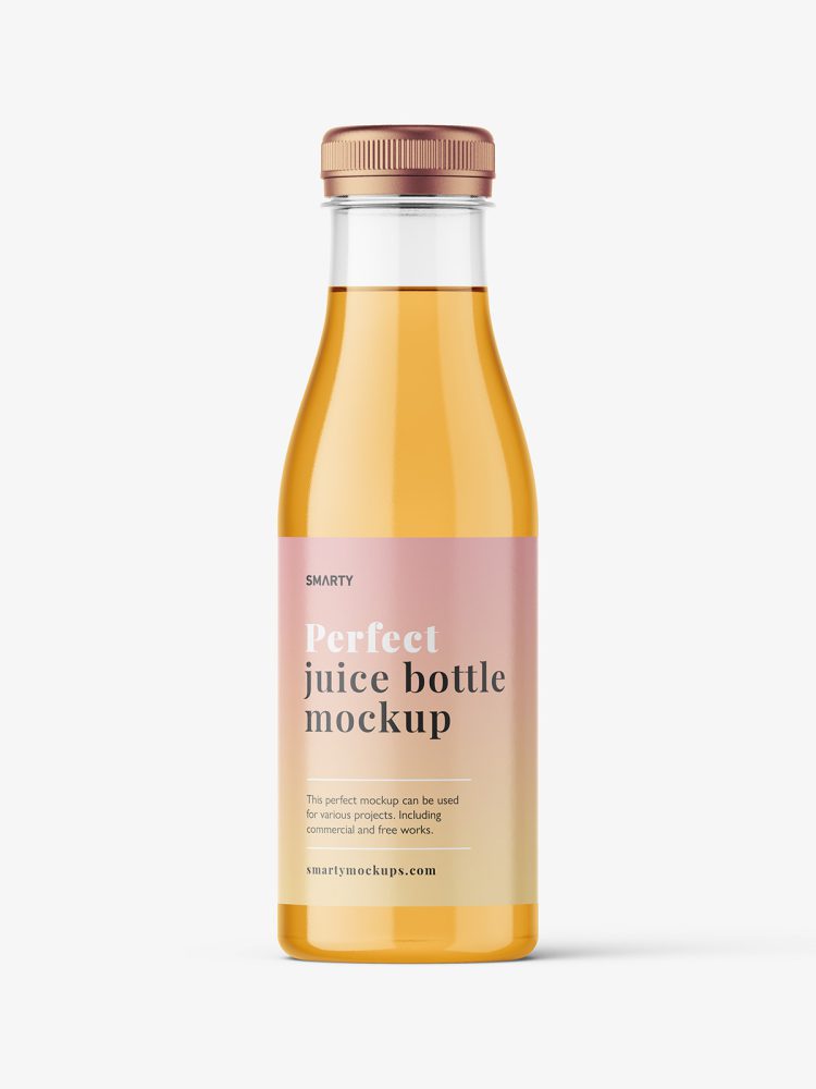 Clear juice bottle mockup