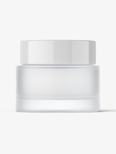 Cosmetic frosted jar mockup