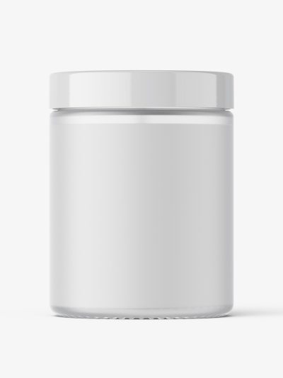 Candle in frosted glass jar mockup