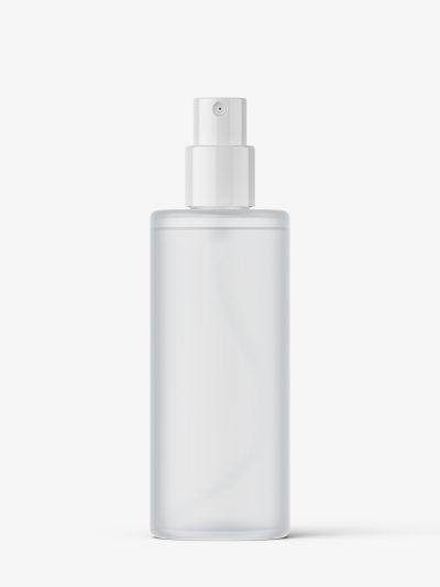 Frosted bottle with mist spray mockup