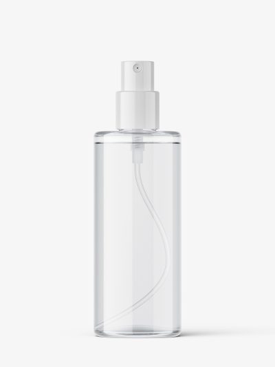 Glass bottle with mist spray mockup