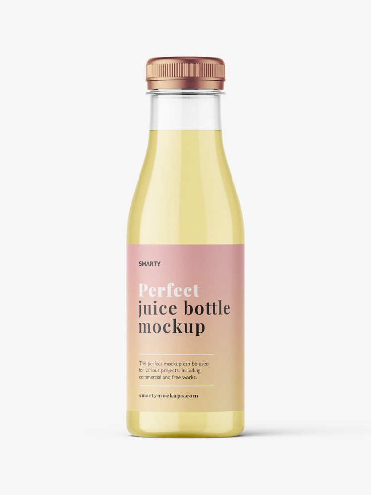 Translucent juice bottle mockup