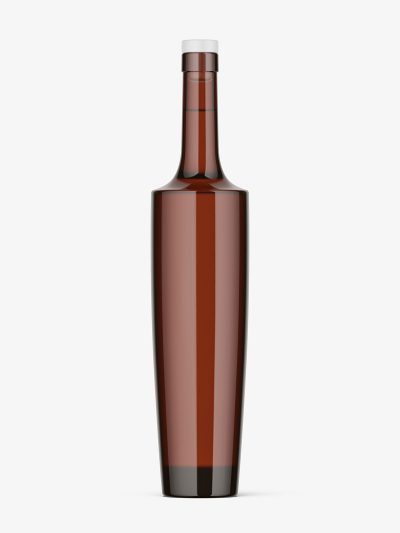 Amber alcohol bottle mockup