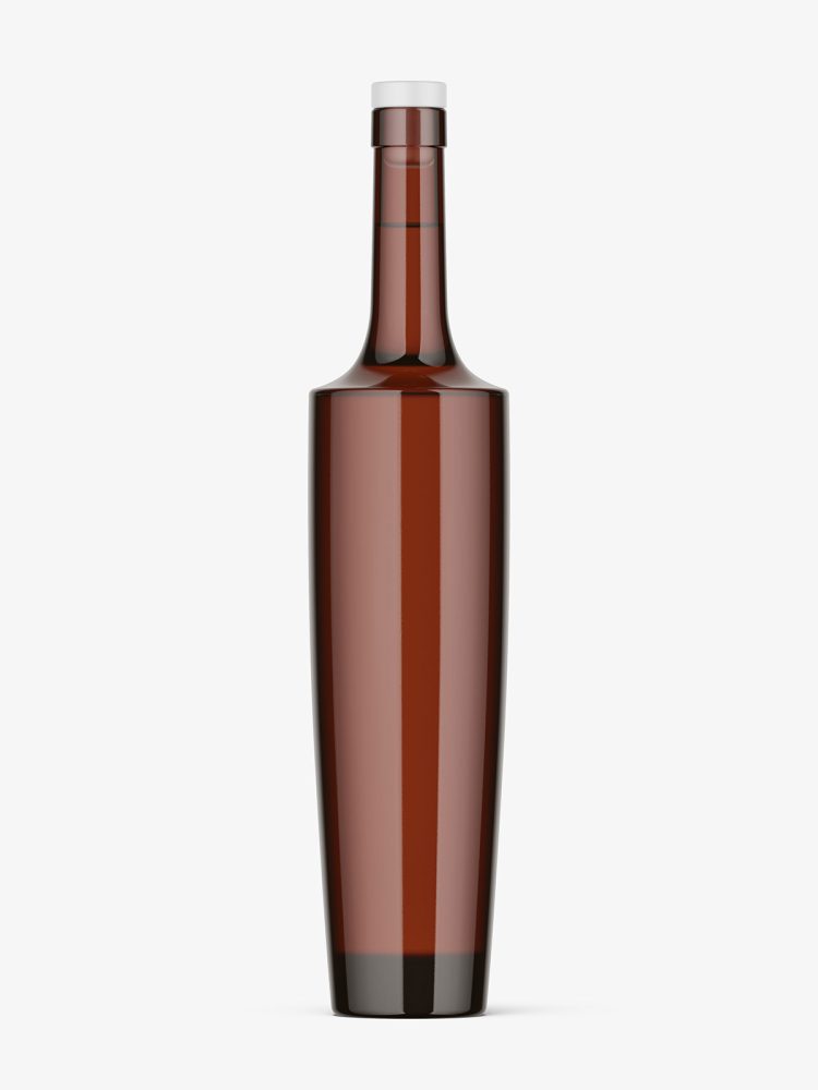 Amber alcohol bottle mockup