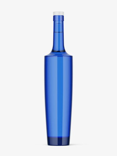 Blue alcohol bottle mockup