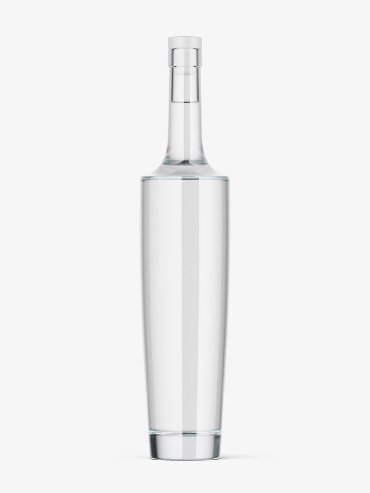 Clear alcohol bottle mockup