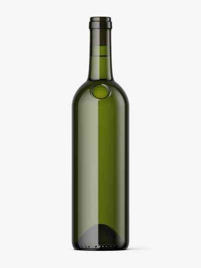 Clear wine bottle mockup