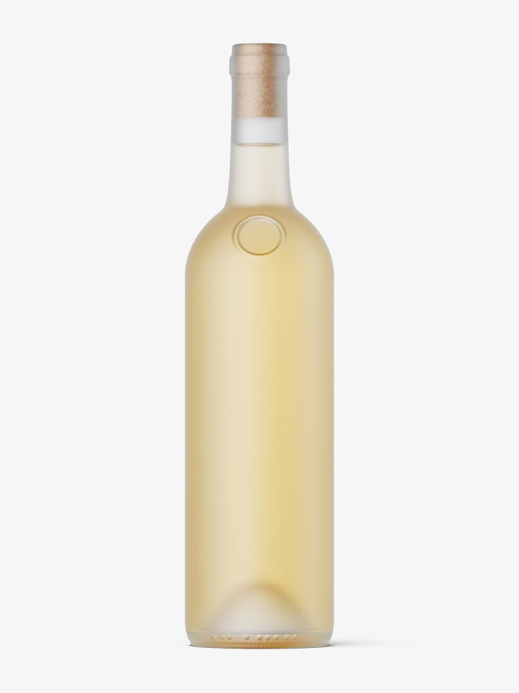 Frosted white wine bottle mockup