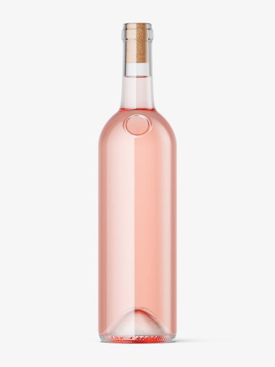 Pink wine bottle mockup