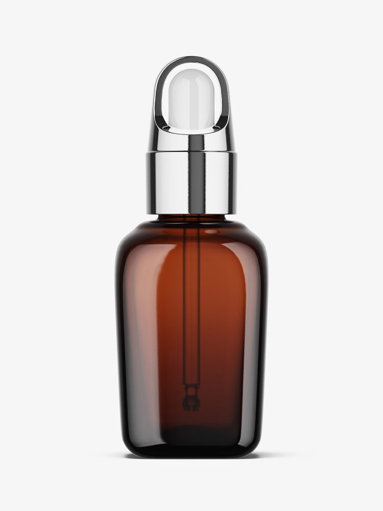 Elegant amber dropper bottle mockup