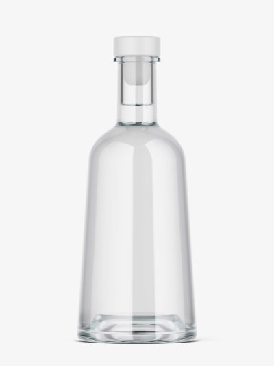 Clear gin bottle mockup