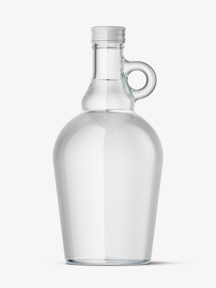 Clear wine jug mockup