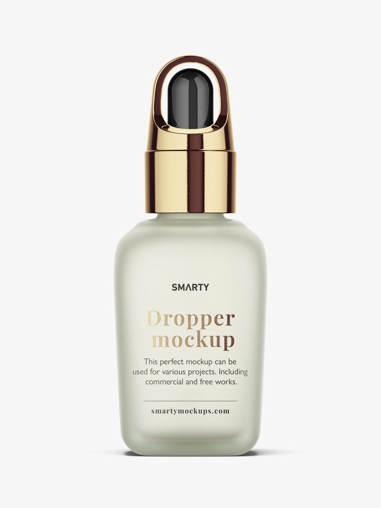 Elegant frosted dropper bottle mockup