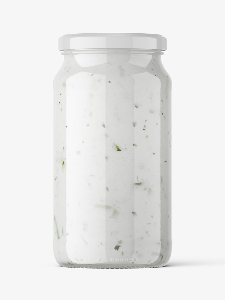 Garlic sauce jar mockup