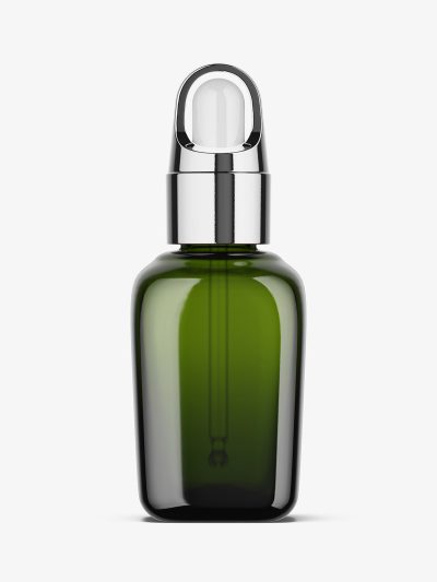 Elegant green dropper bottle mockup