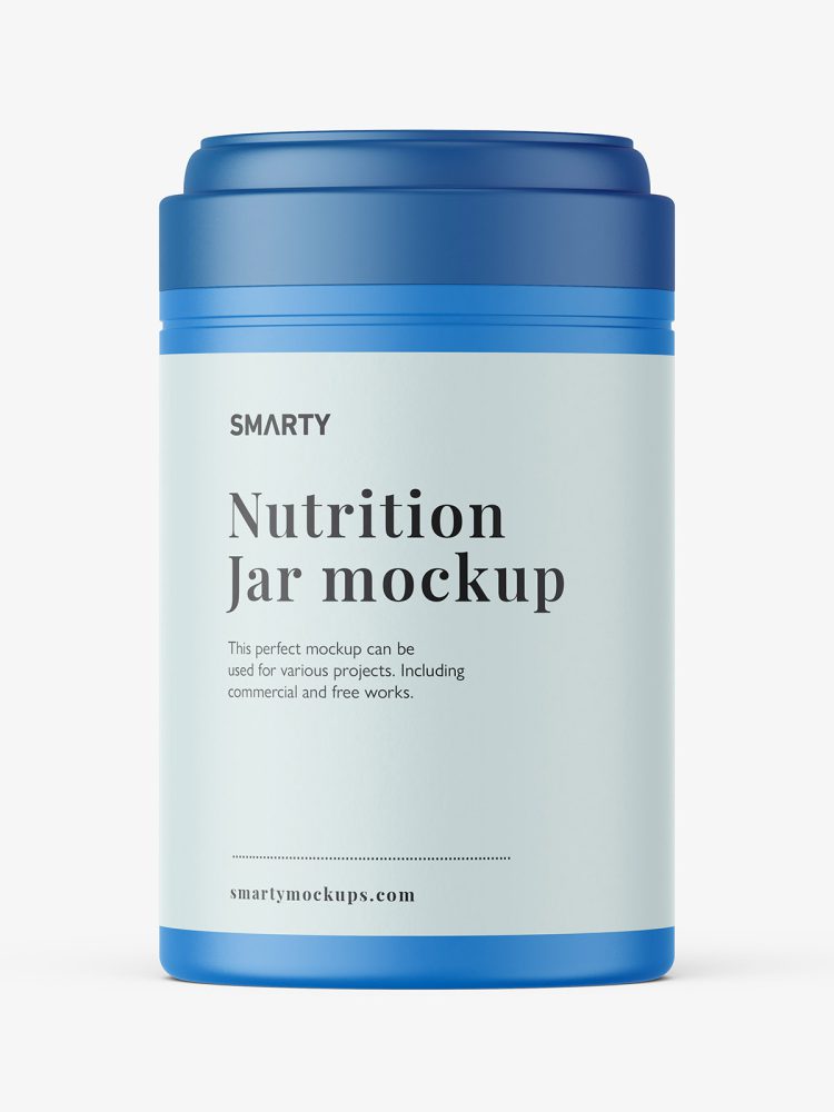 Matt nutrition jar mockup