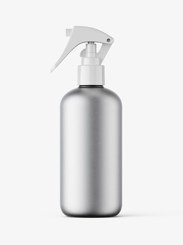 Metallic trigger spray bottle mockup