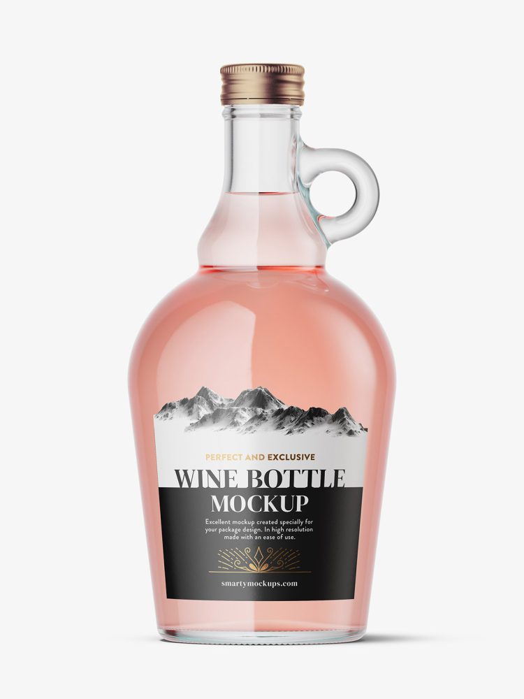 Pink wine jug mockup