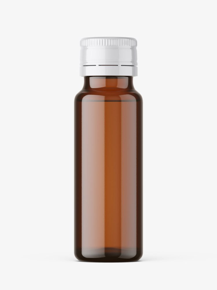 Small amber syrup bottle mockup