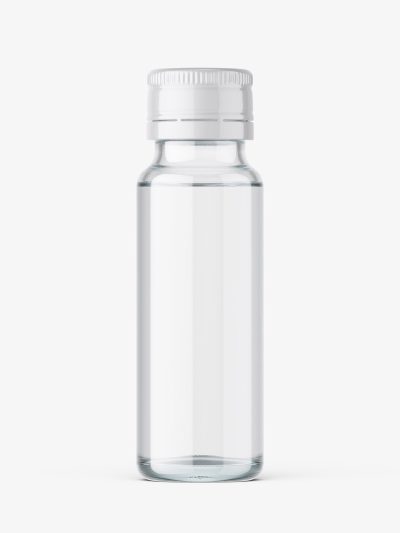 Small clear syrup bottle mockup