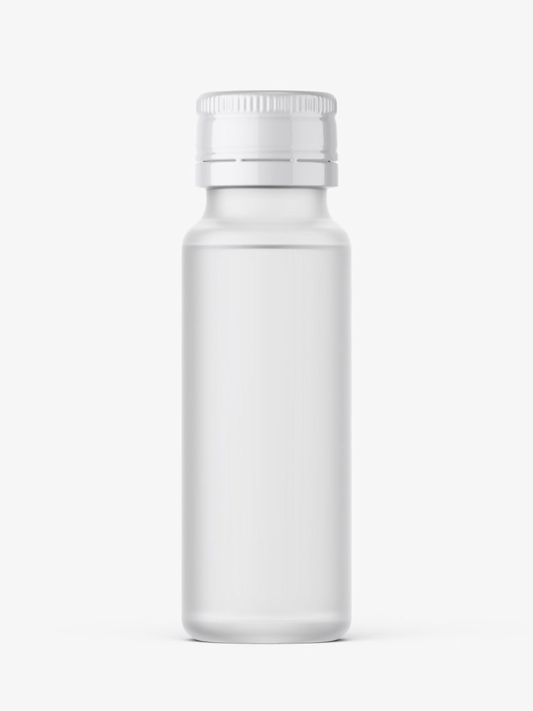 Small frosted syrup bottle mockup