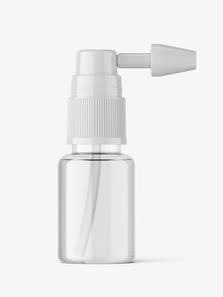 Clear ear spray bottle mockup
