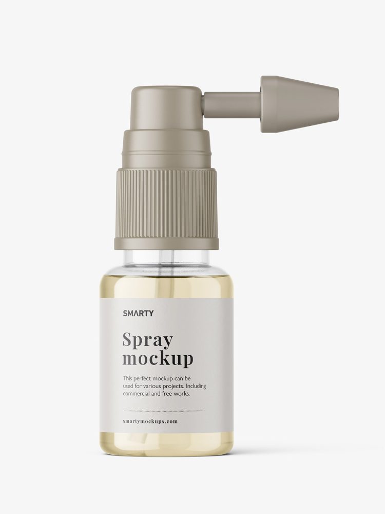 Clear ear spray bottle mockup