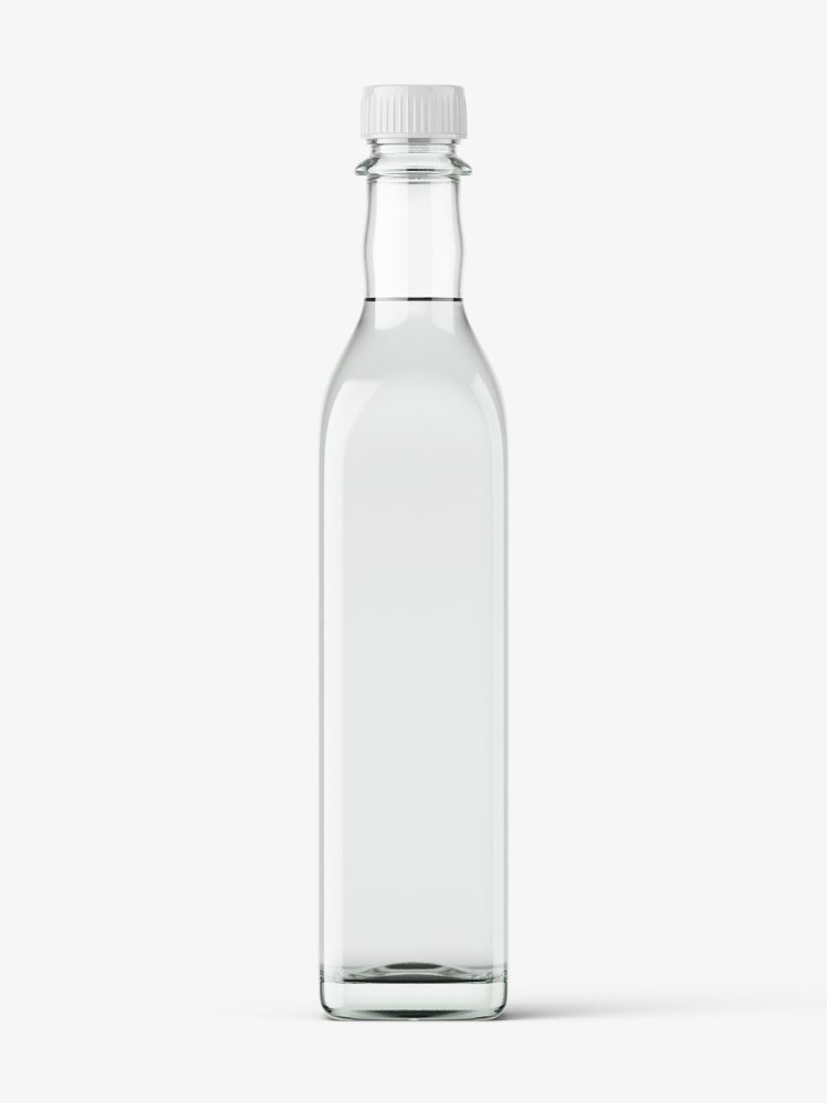 Clear oil bottle mockup