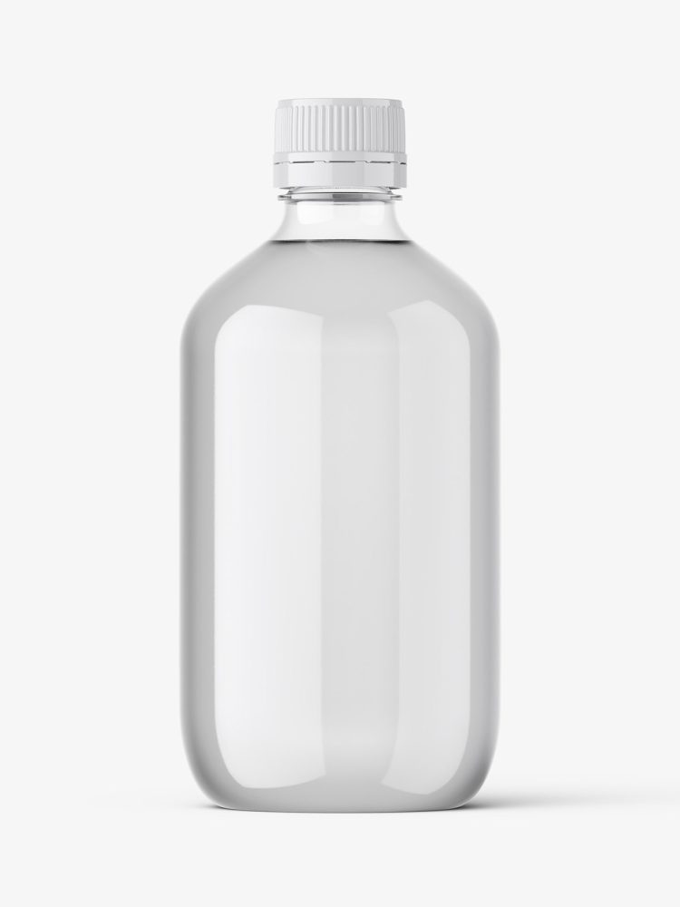 Clear screwcap bottle mockup