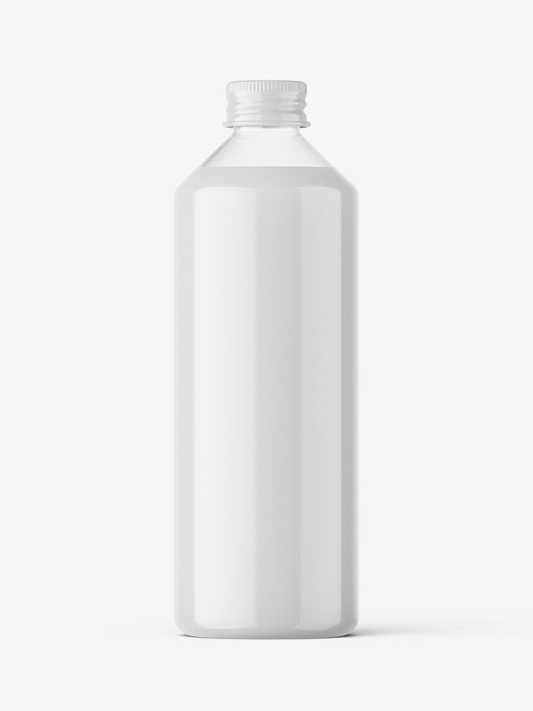 Cream bottle with aluminium screw cap bottle mockup