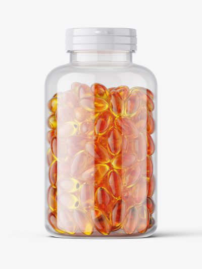 Fish oil capsules jar mockup