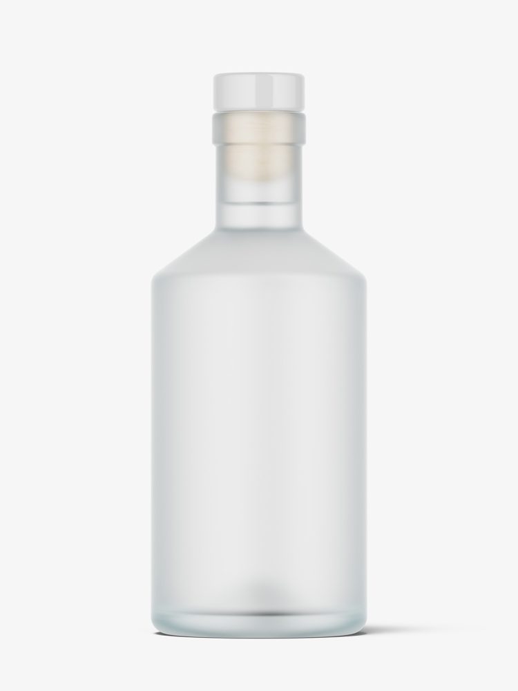 Frosted vodka bottle mockup